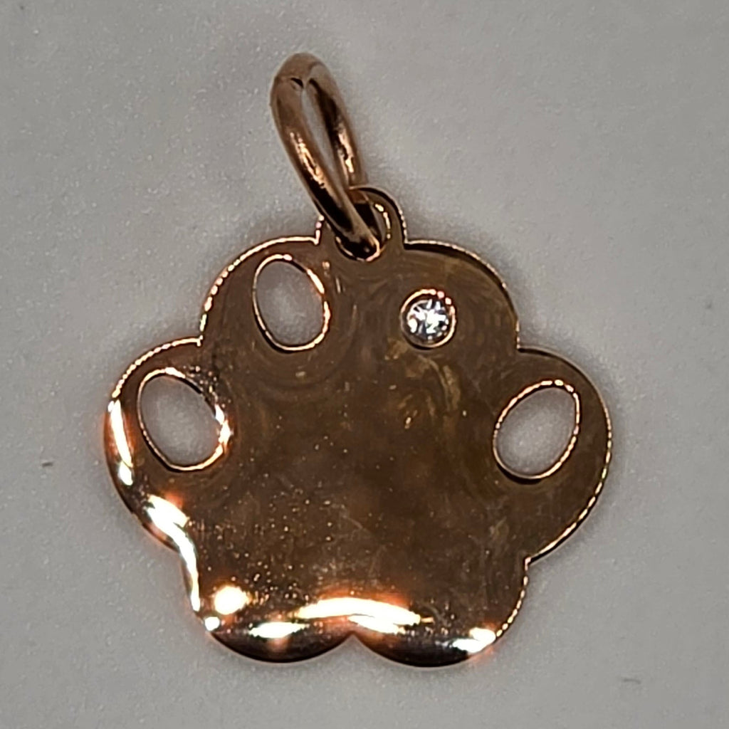 Paw Charm Tag with Crystal
