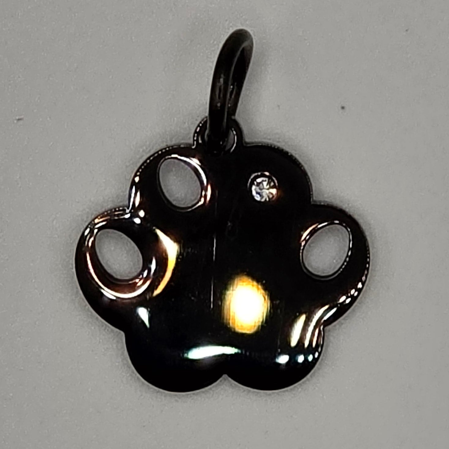 Paw Charm Tag with Crystal