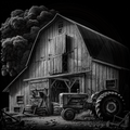 Tractor And A Barn