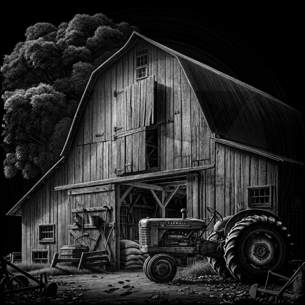 Tractor And A Barn