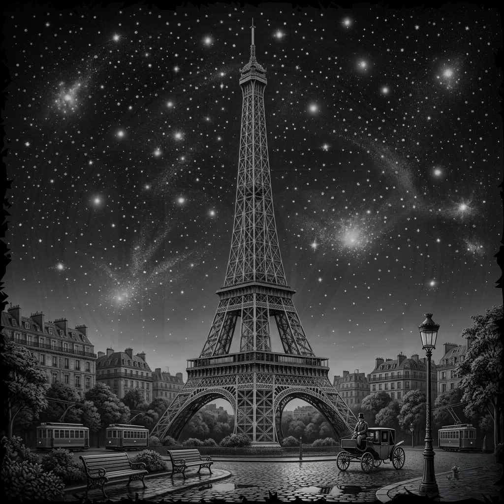 Eiffel Tower Under the Stars 3