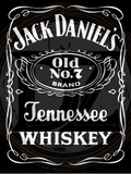 Jack Daniel's Tennessee Whiskey label on a black background