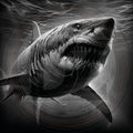 Shark In Water 1