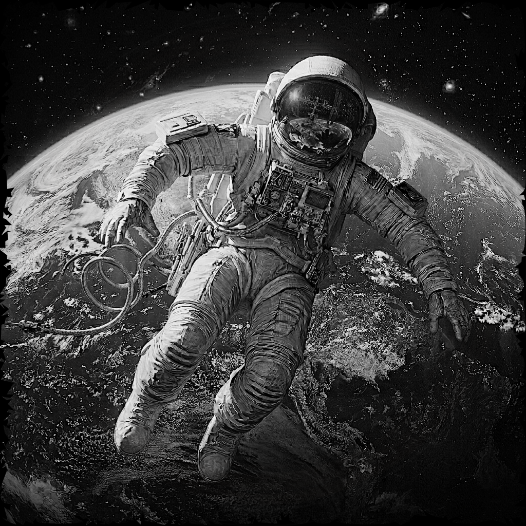 Astronaut in space with Earth in the background