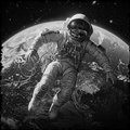 Astronaut in space with Earth in the background