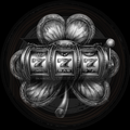 Decorative illustration of a slot machine with '7' symbols