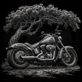 Motorcycle, Rebel Under the Oak