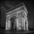 Arc de Triomphe at night with starry sky