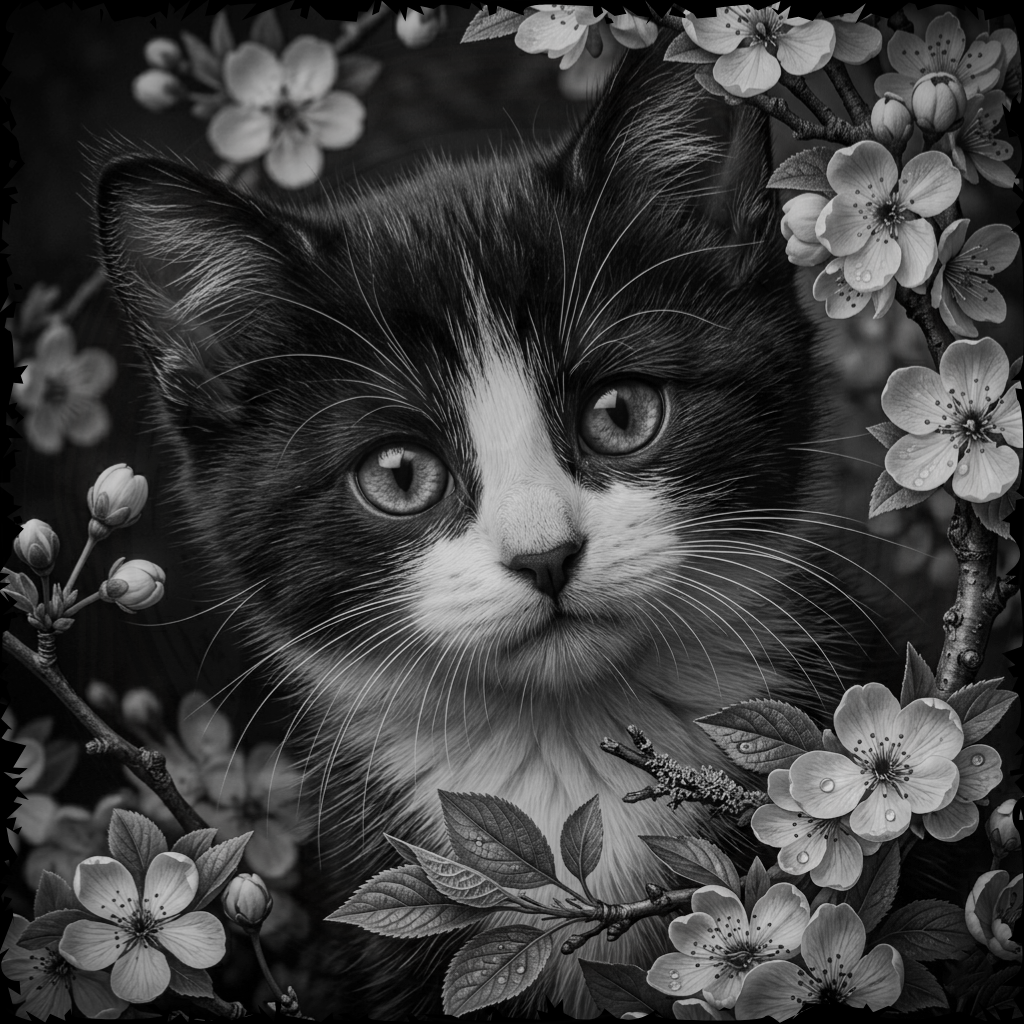 Cat, Petals & Paws