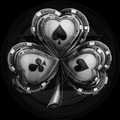 Three-leaf clover with card suit symbols