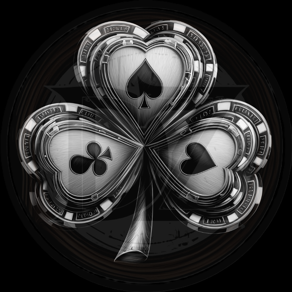Three-leaf clover with card suit symbols