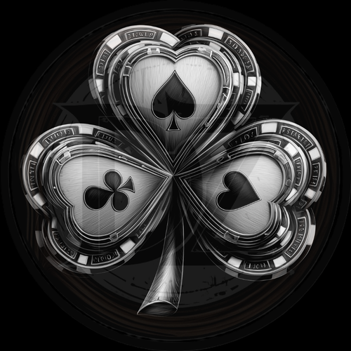 Three-leaf clover with card suit symbols