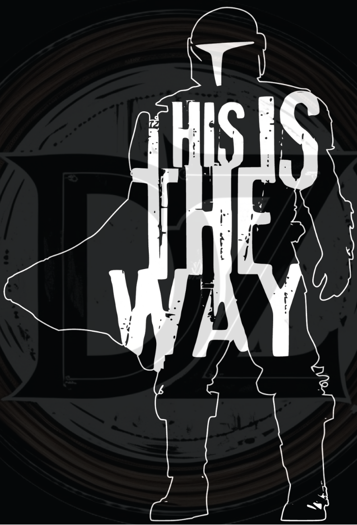 Silhouette of a character with 'This is the Way' text on a black background