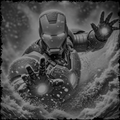 Character in a suit with glowing hands in a snowy environment