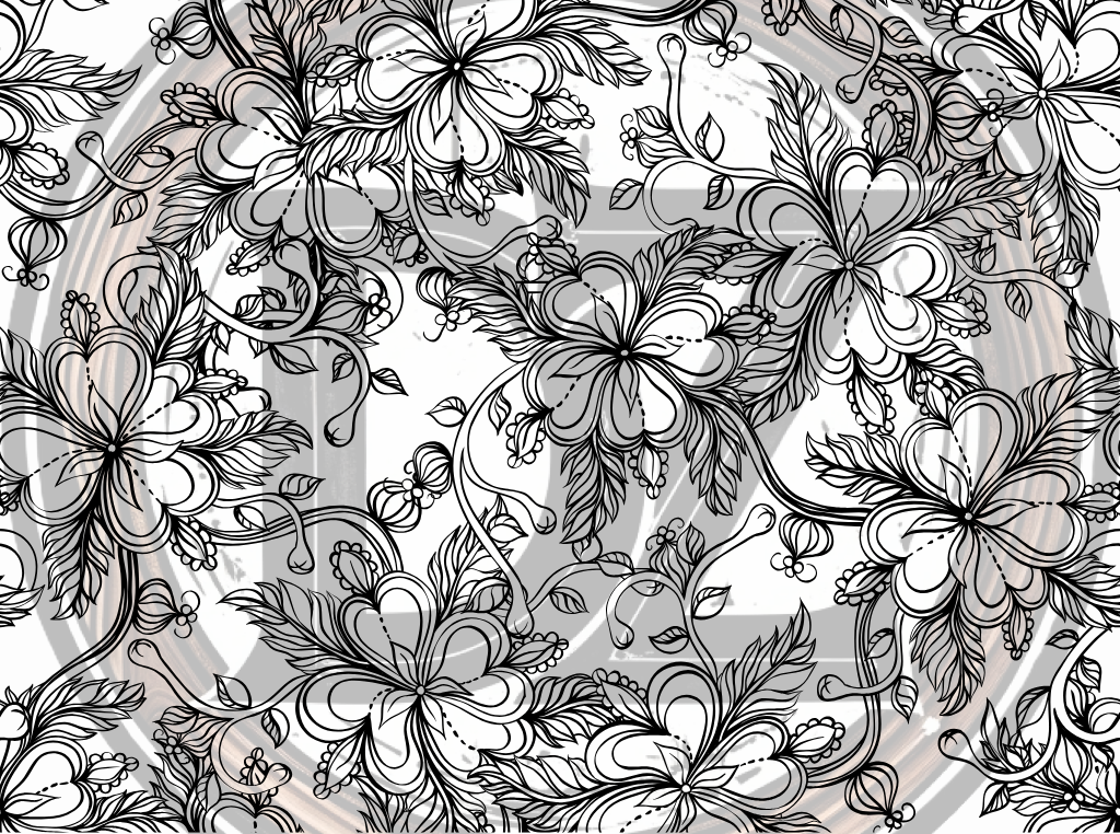 Black floral pattern