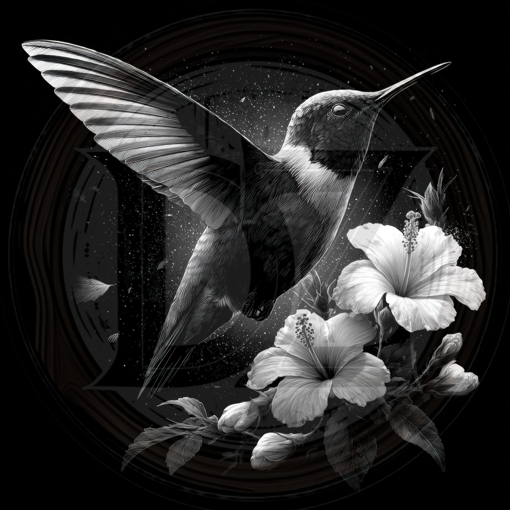 Bird, Hummingbird and Hibiscus