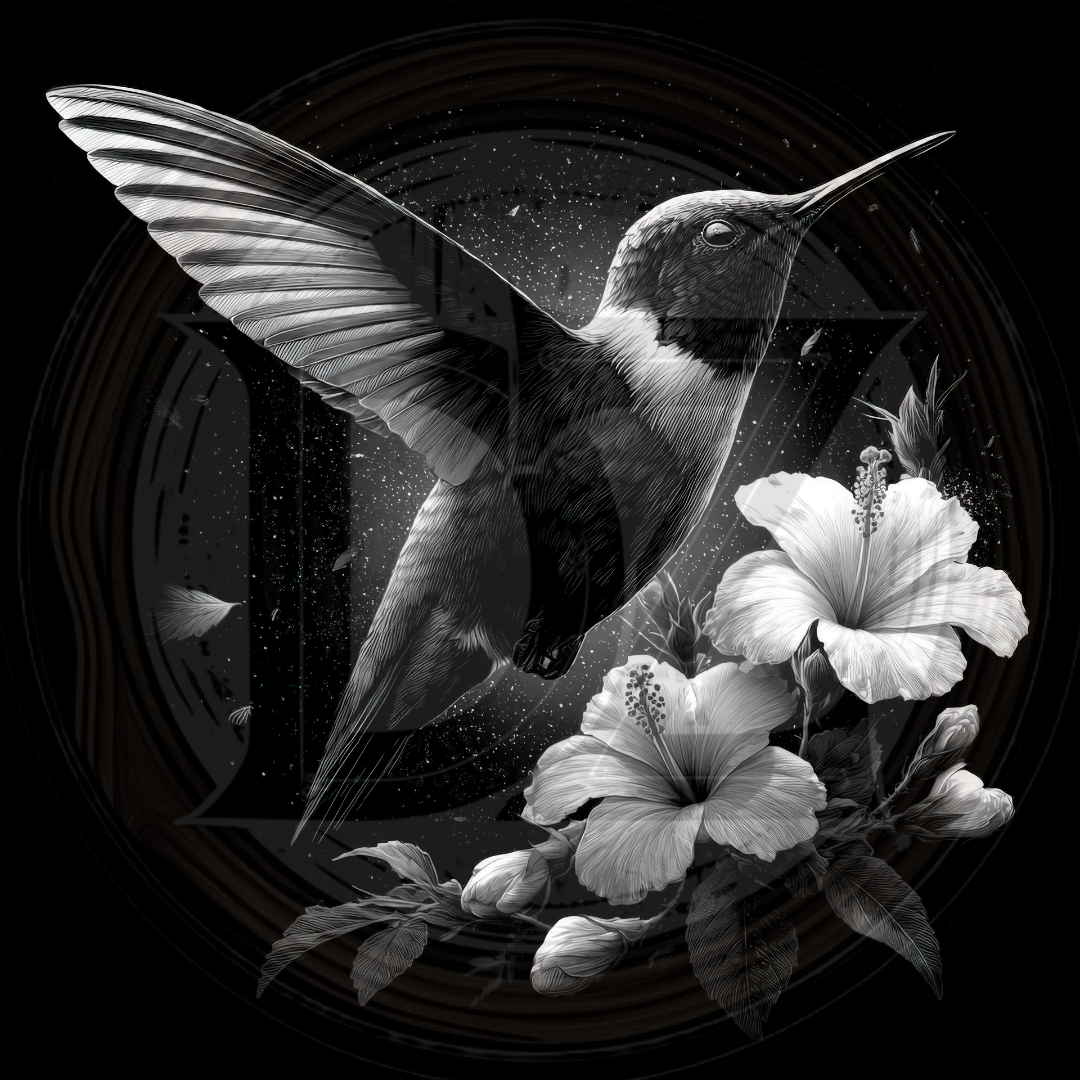 Bird, Hummingbird and Hibiscus