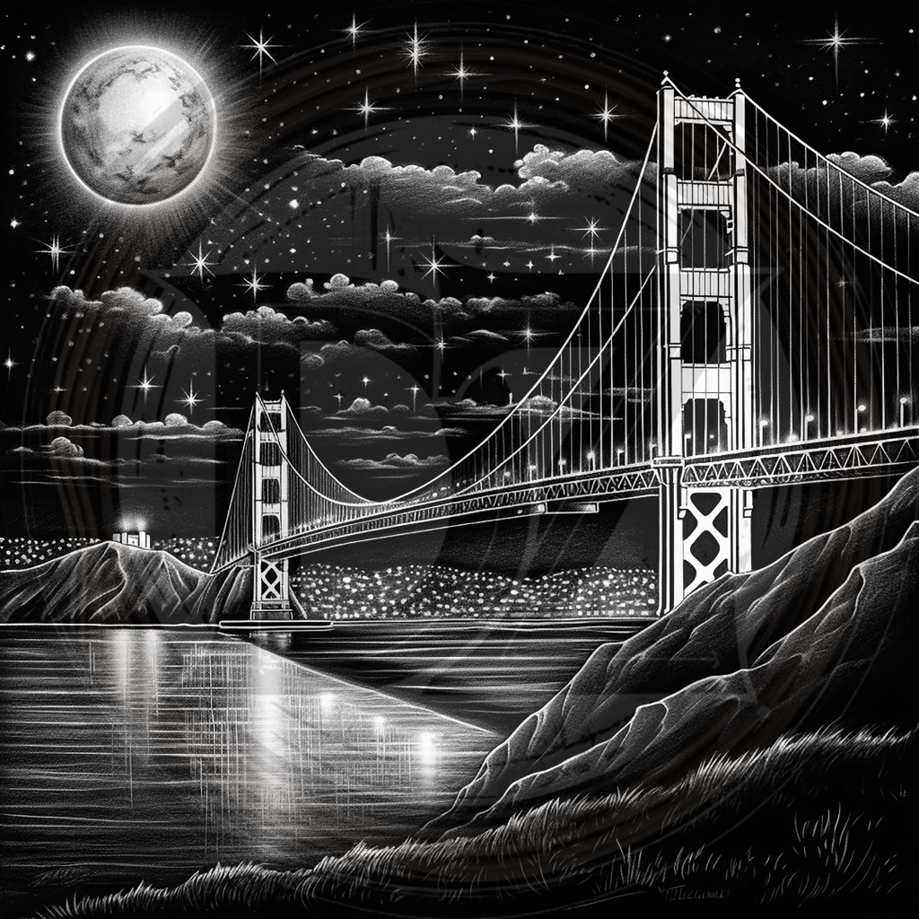 Golden Gate Starry Night 2