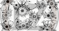 Decorative monogram with flowers and swirls